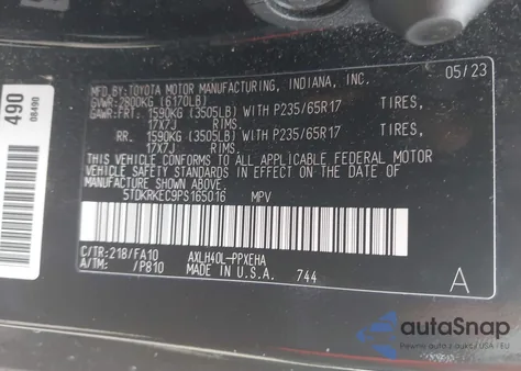 2023 Toyota Sienna Le from USA, damaged, VIN 5TDKRKEC9PS165016